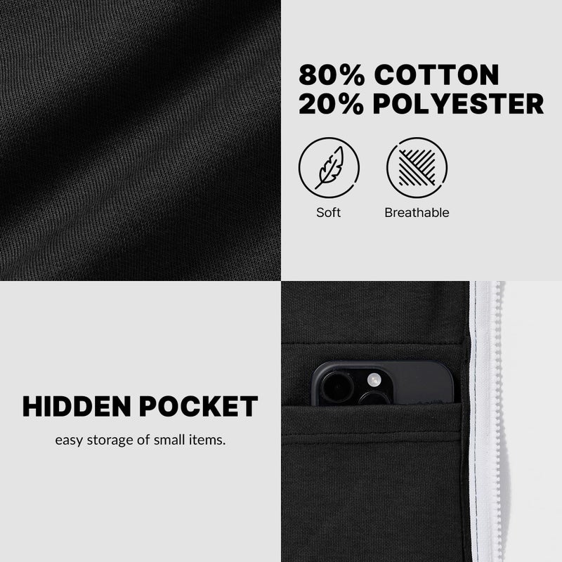 Ohoo Men's Zip Up Hoodie Lightweight Slim Fit Sweatshirt Full Zip Hooded Jacket / DCF002-CHARCOAL-M - Image 5